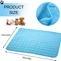 Self-Cooling Mat for Dogs Cats-Ice Silk Pet Cooling Pad, Portable & Washable Dog Cooling Blanket for Kennel/Sofa/Bed/Floor/Car Seats