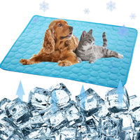 Self-Cooling Mat for Dogs Cats-Ice Silk Pet Cooling Pad, Portable & Washable Dog Cooling Blanket for Kennel/Sofa/Bed/Floor/Car Seats